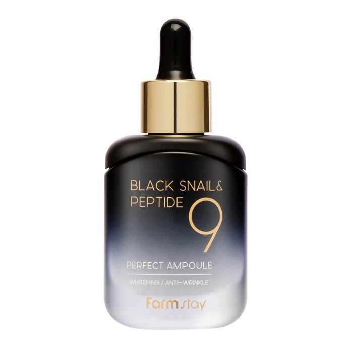 Ser concentrat pentru fata antirid revitalizant Farmstay Black Snail Peptide 9 Perfect Ampoule 35ml