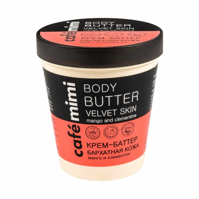 Unt de corp Cafe Mimi Body Butter Velvet Skin cu extracte naturale 220ml