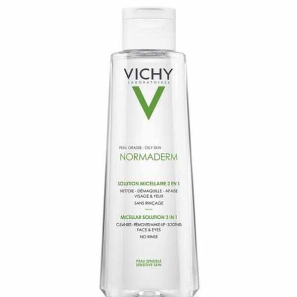 Apa micelara pentru demachierea tenului sensibil, gras sau cu tendinta acneica Normaderm, Vichy, 200 ml
