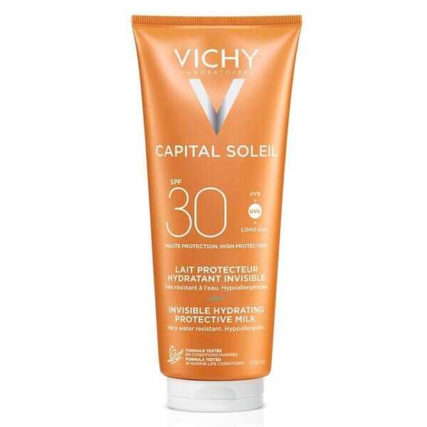 Lapte hidratant de protectie solara cu SPF 30 pentru fata si corp Capital Soleil, Vichy, 300 ml