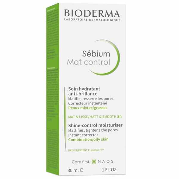 Fluid hidratant matifiant Sebium Mat Control, Bioderma, 30 ml