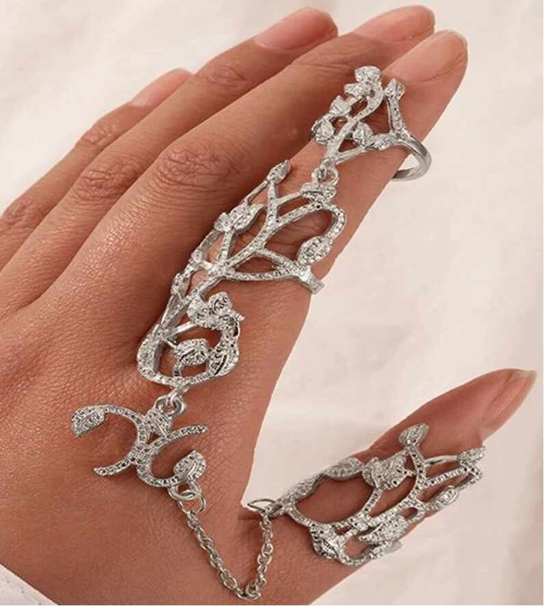 Inel pentru Poze Argintiu Flower Design