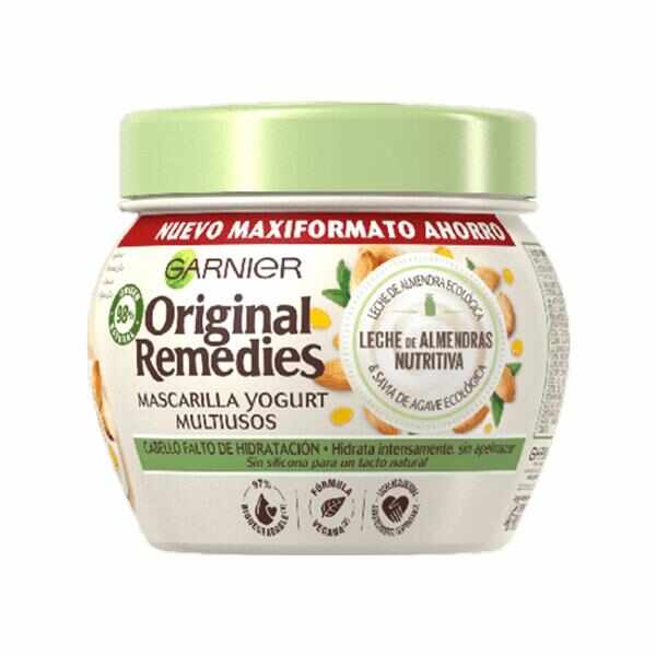 Masca Nutritiva cu Lapte de Migdale pentru Par Deshidratat - Garnier Original Remedies Mascarilla Yogurt Multiusos Leche de Amendras Nutritiva Cabello Falto de Hidratacion, 320 ml