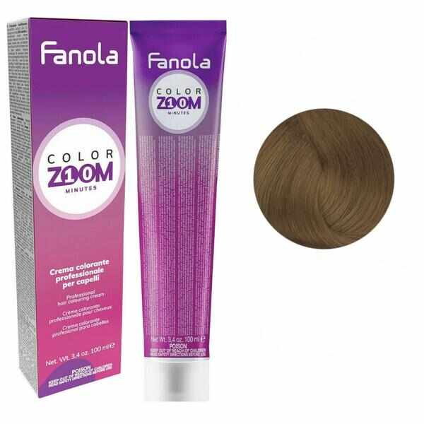 Vopsea Crema Permanenta - Fanola Color Zoom 10 Minutes, nuanta 6.0 Dark Blonde, 100 ml