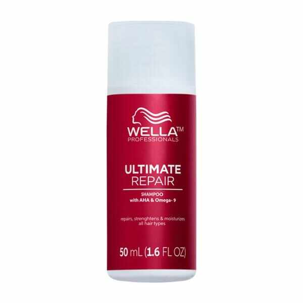 Sampon Reparator cu AHA & Omega 9 pentru Par Deteriorat Pasul 1 - Wella Professionals Ultimate Repair Shampoo Mini, 50 ml