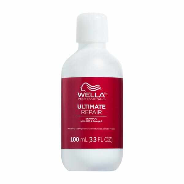 Sampon Reparator cu AHA & Omega 9 pentru Par Deteriorat Pasul 1 - Wella Professionals Ultimate Repair Shampoo Travel Size, 100 ml