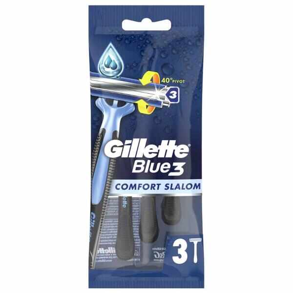 Aparat de Ras cu 3 Lame - Gillette Blue 3 Comfort Slalom, 3 buc