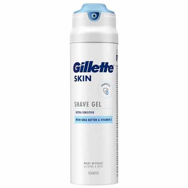 Gel de Ras cu Unt de Shea si Vitamina E - Gillette Skin Shave Gel Ultra Sensitive with Shea Butter & Vitamin E, 200 ml