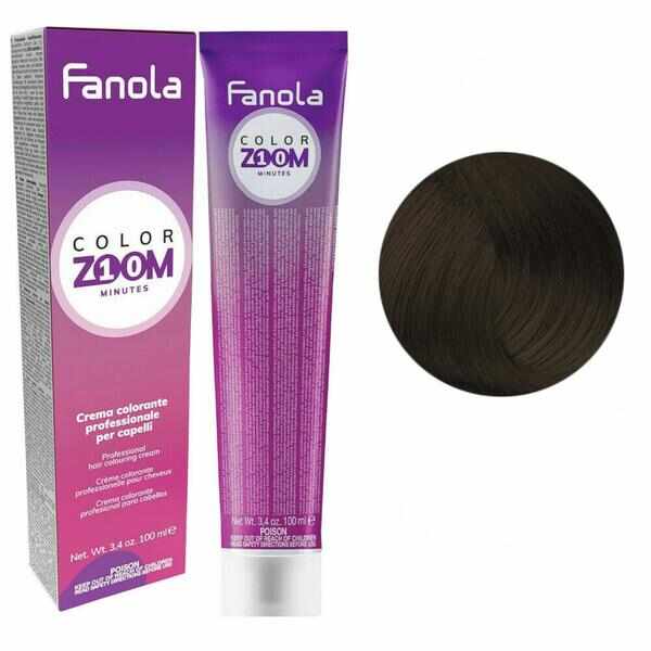 Vopsea Crema Permanenta - Fanola Color Zoom 10 Minutes, nuanta 4.71 Cool Brown Chestnut, 100 ml