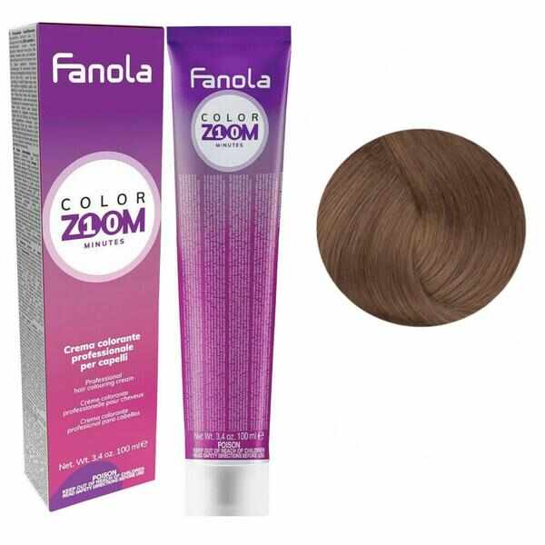 Vopsea Crema Permanenta - Fanola Color Zoom 10 Minutes, nuanta 8.3 Light Golden Blonde, 100 ml