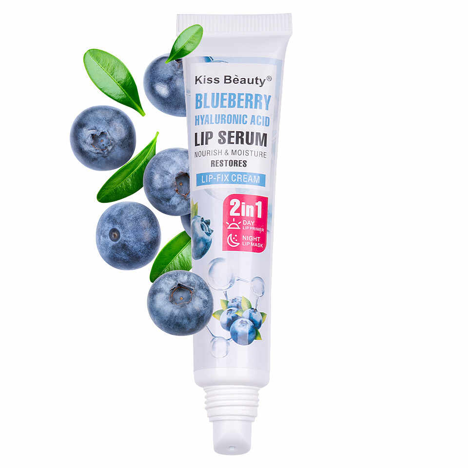 Balsam de buze Kiss Beauty Milk Lip Serum, Blueberry & Hyaluronic Acid