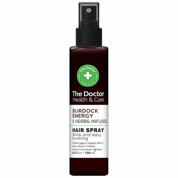 Spray Anticadere - The Doctor Health & Care Burdock Energy 5 Herbs Infused Hair Spray Shine and Easy Brushing, 150 ml