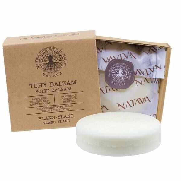 Balsam solid pentru par cu Ulei de Ylang-Ylang, Natava, 75 g