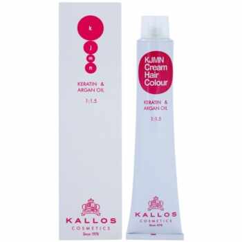 Kallos KJMN Cream Hair Colour Keratin & Argan Oil culoare par cu keratina si ulei de argan
