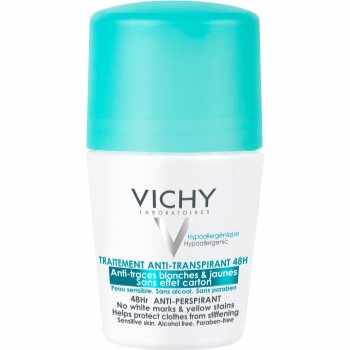 Vichy Deodorant 48h antiperspirant roll-on impotriva petelor albe si galbene