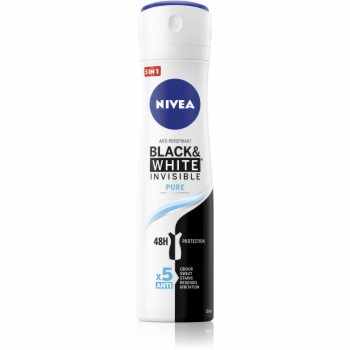Nivea Invisible Black & White Pure deodorant antiperspirant împotriva petelor albe și galbene