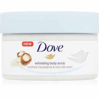 Dove Exfoliating Body Scrub Crushed Macadamia & Rice Milk Exfoliant hrănitor pentru corp