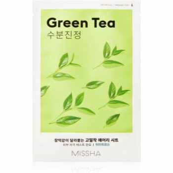 Missha Airy Fit Green Tea mască textilă calmantă cu ceai verde