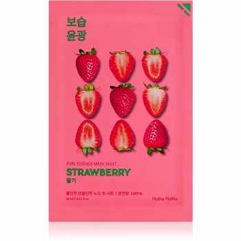 Holika Holika Pure Essence Strawberry mască textilă iluminatoare pentru uniformizarea culorii pielii