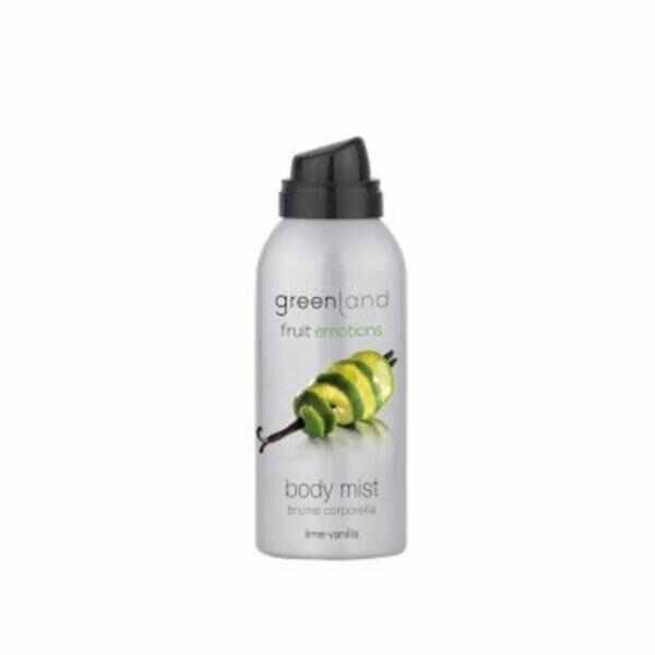 Spray corporal Body mist, cu lamaie verde si vanilie, Greenland, 75 ml