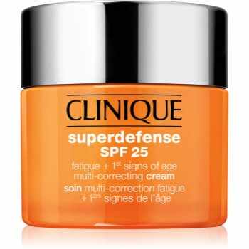 Clinique Superdefense™ SPF 25 Fatigue + 1st Signs Of Age Multi-Correcting Cream Crema impotriva primelor semne de imbatranire ten uscat si mixt