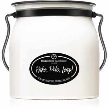 Milkhouse Candle Co. Creamery Rake, Pile, Leap! lumânare parfumată Butter Jar