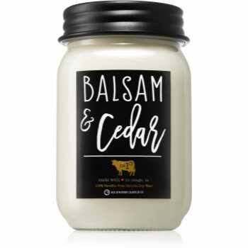 Milkhouse Candle Co. Farmhouse Balsam & Cedar lumânare parfumată Mason Jar