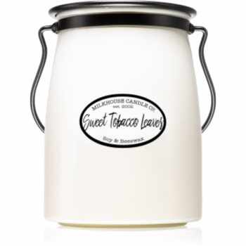 Milkhouse Candle Co. Creamery Sweet Tobacco Leaves lumânare parfumată Butter Jar