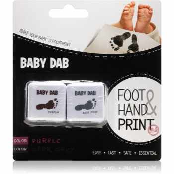 Baby Dab Foot & Hand Print Purple & Grey cerneală pentru amprente copii