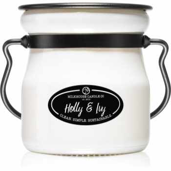 Milkhouse Candle Co. Creamery Holly & Ivy lumânare parfumată Cream Jar