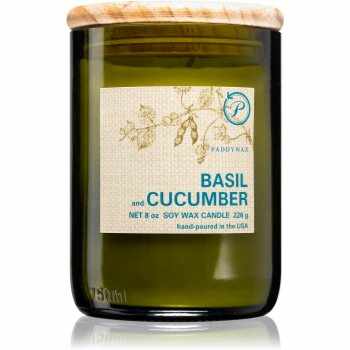 Paddywax Eco Green Basil & Cucumber lumânare parfumată