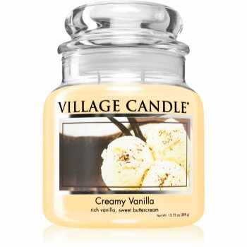 Village Candle Creamy Vanilla lumânare parfumată (Glass Lid)