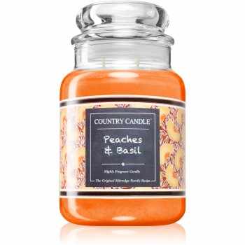 Country Candle Farmstand Peaches & Basil lumânare parfumată