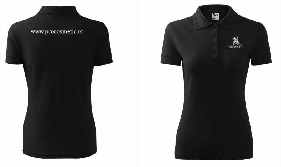 ProCosmetic Tricou pique polo negru pentru dama S