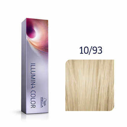 Wella Professionals Vopsea de par permanenta Illumina Color 10/93 blond deschis perlat auriu 60ml