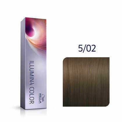 Wella Professionals Vopsea de par permanenta Illumina Color 5/02 castaniu deschis mat natural 60ml