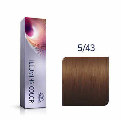 Wella Professionals Vopsea de par permanenta Illumina Color 5/43 castaniu deschis rosu auriu 60ml