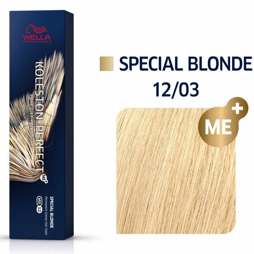 Wella Professionals Vopsea de par permanenta Koleston Perfect Special Blonde 12/03 blond auriu natural 60ml