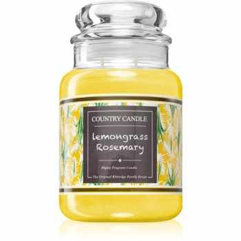 Country Candle Farmstand Lemongrass & Rosemary lumânare parfumată