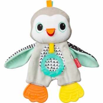 Infantino Cuddly Teether Penguin jucărie de pluș pentru dentiție
