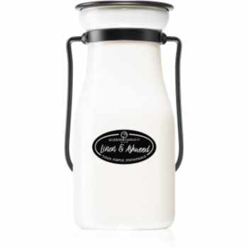 Milkhouse Candle Co. Creamery Linen & Ashwood lumânare parfumată Milkbottle