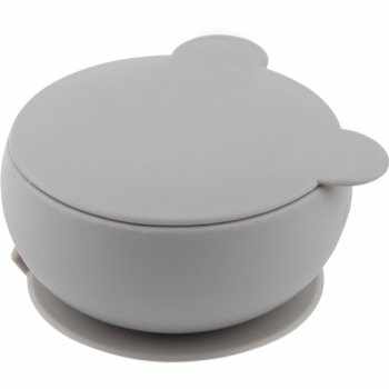 Minikoioi Bowl Grey bol din silicon cu ventuză
