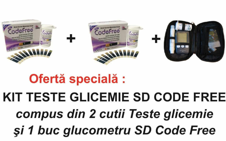Oferta SD Code Free: Glucometru + 100 Teste pentru glicemie