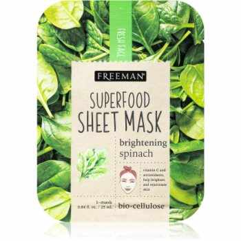 Freeman Superfood Spinach mască textilă iluminatoare