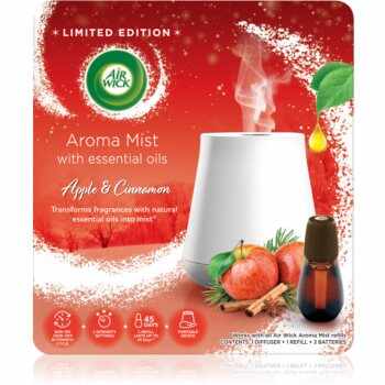 Air Wick Magic Winter Apple & Cinnamon aroma difuzor cu rezervã + baterie White Difuser