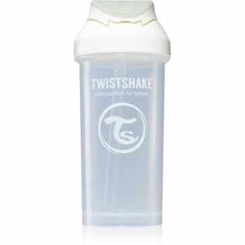 Twistshake Straw Cup White biberon cu pai