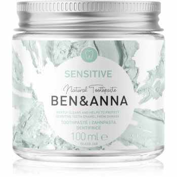 BEN&ANNA Natural Toothpaste Sensitive pastă de dinți în borcan de sticlă pentru dinti sensibili
