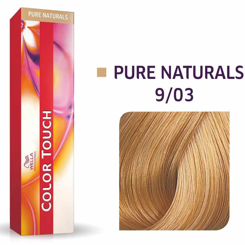 Wella Professionals Vopsea de par demipermanenta Color Touch 9/03 blond luminos natural auriu 60ml