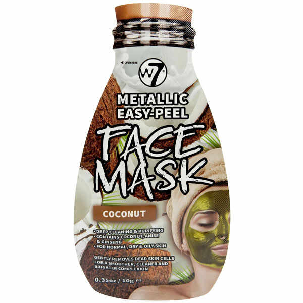 Masca Metalica cu Cocos W7 Metallic Easy-Peel Vitamin Coconut Face Mask, 10 g