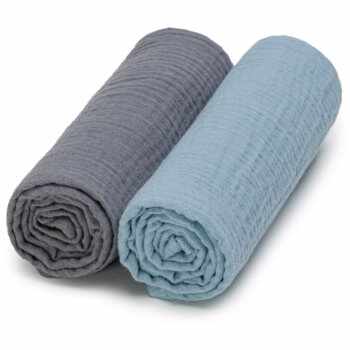 T-TOMI Muslin Diapers Grey + Blue scutece textile